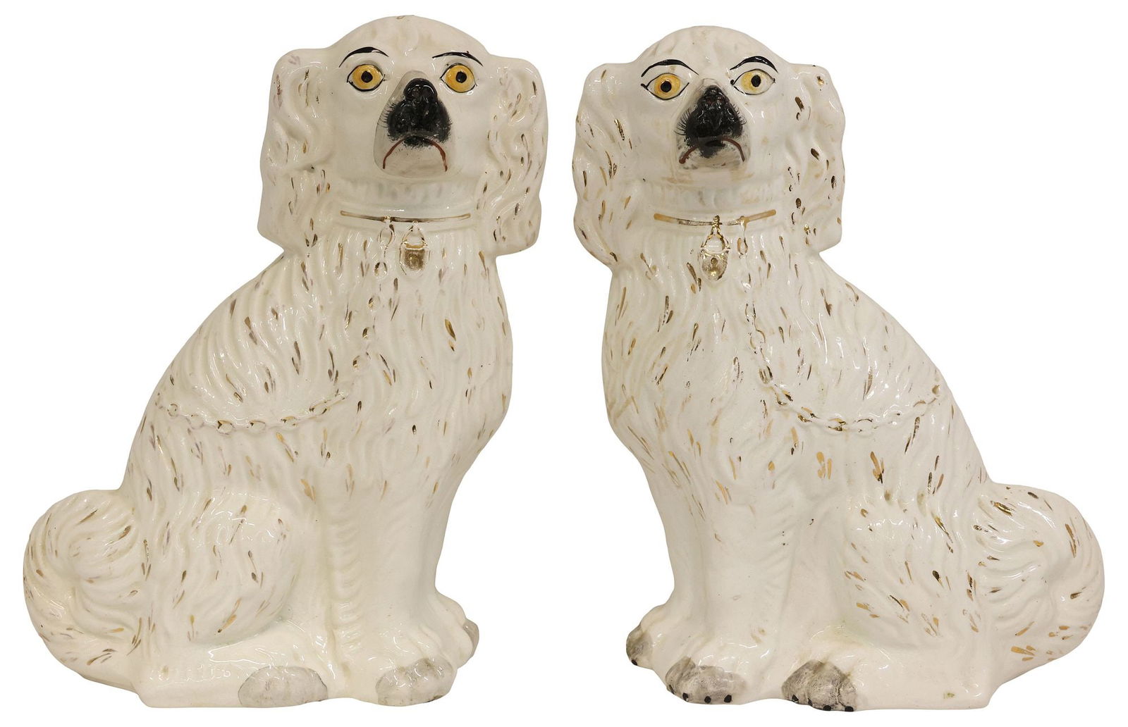(2) ENGLISH STAFFORDSHIRE MANTEL DOGS (1 of 4)
