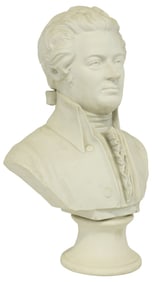 ENGLISH PARIAN WARE PORCELAIN BUST OF MOZART