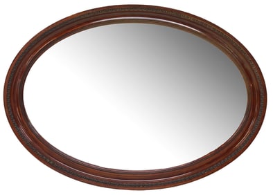 ENGLISH GRAIN-PAINTED OVAL WALL MIRROR
