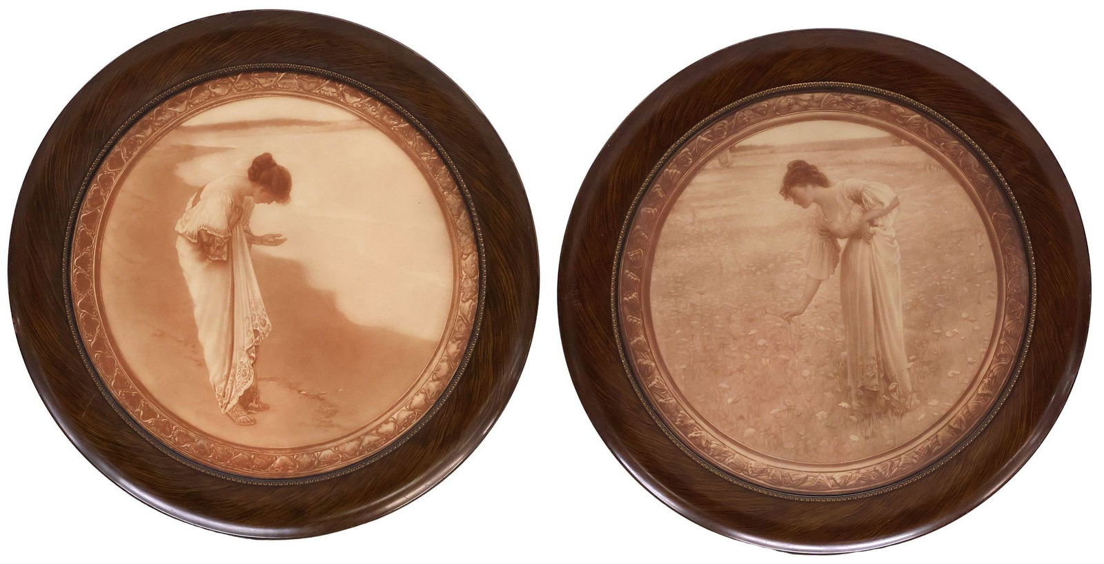 (2) WILLIAM HENRY MARGETSON (D.1940) PRINTS, OUTDOOR MAIDENS (1 of 2)