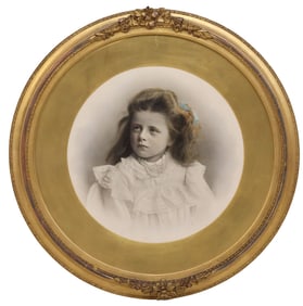 FRAMED HAND-TINTED PHOTOGRAPH, PORTRAIT OF A YOUNG GIRL