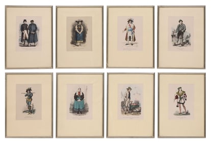 (8) GERMAN HAND-TINTED COSTUME PRINTS AFTER FRANZ LIPPERHEIDE