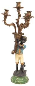 VENETIAN STYLE PAINTED FIGURAL 4-LIGHT CANDELABRA, 31.5"H