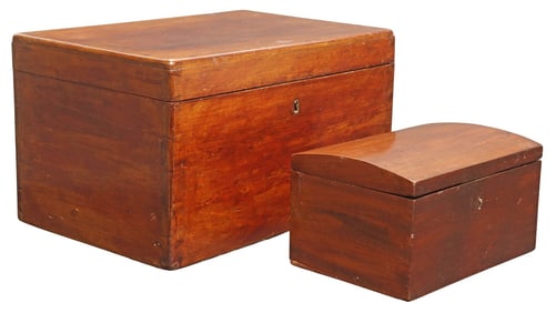 (2) ENGLISH MAHOGANY WORK & TABLE BOXES