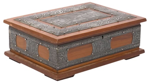 Z. CZARKOWSKI POLISH METAL-MOUNTED WARSAW SOUVENIR BOX