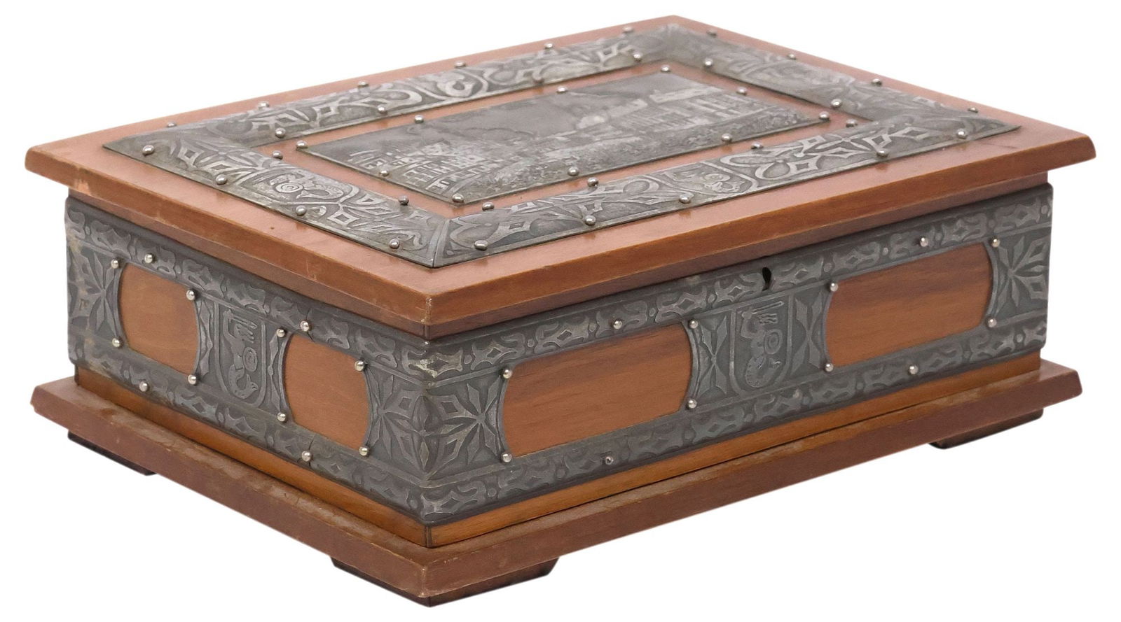 Z. CZARKOWSKI POLISH METAL-MOUNTED WARSAW SOUVENIR BOX (1 of 6)