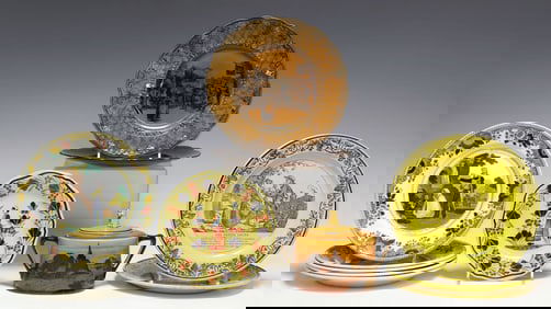 (11) ENGLISH EARTHENWARE & FRENCH FAIENCE TABLEWARE