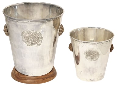 (2) SILVERPLATE CHAMPAGNE COOLERS / ICE BUCKETS