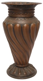 ITALIAN TEXTURED & REPOUSSE COPPER UMBRELLA/ STICK STAND