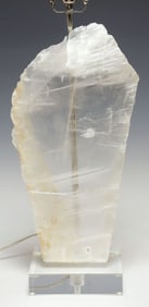 GEOLOGICAL MORROW SELENITE SLICE 1-LIGHT TABLE LAMP