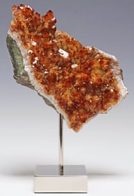 GEOLOGICAL ORANGE CRYSTAL CLUSTER ON NICKEL BASE