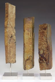 (3) GEOLOGICAL BASALT COLUMNS ON NICKEL BASES