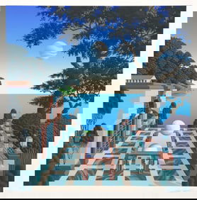 JIM BUCKELS (B.1948) SERIGRAPH PRINT, 'JUPITER & CALLISTO' 32" X32"