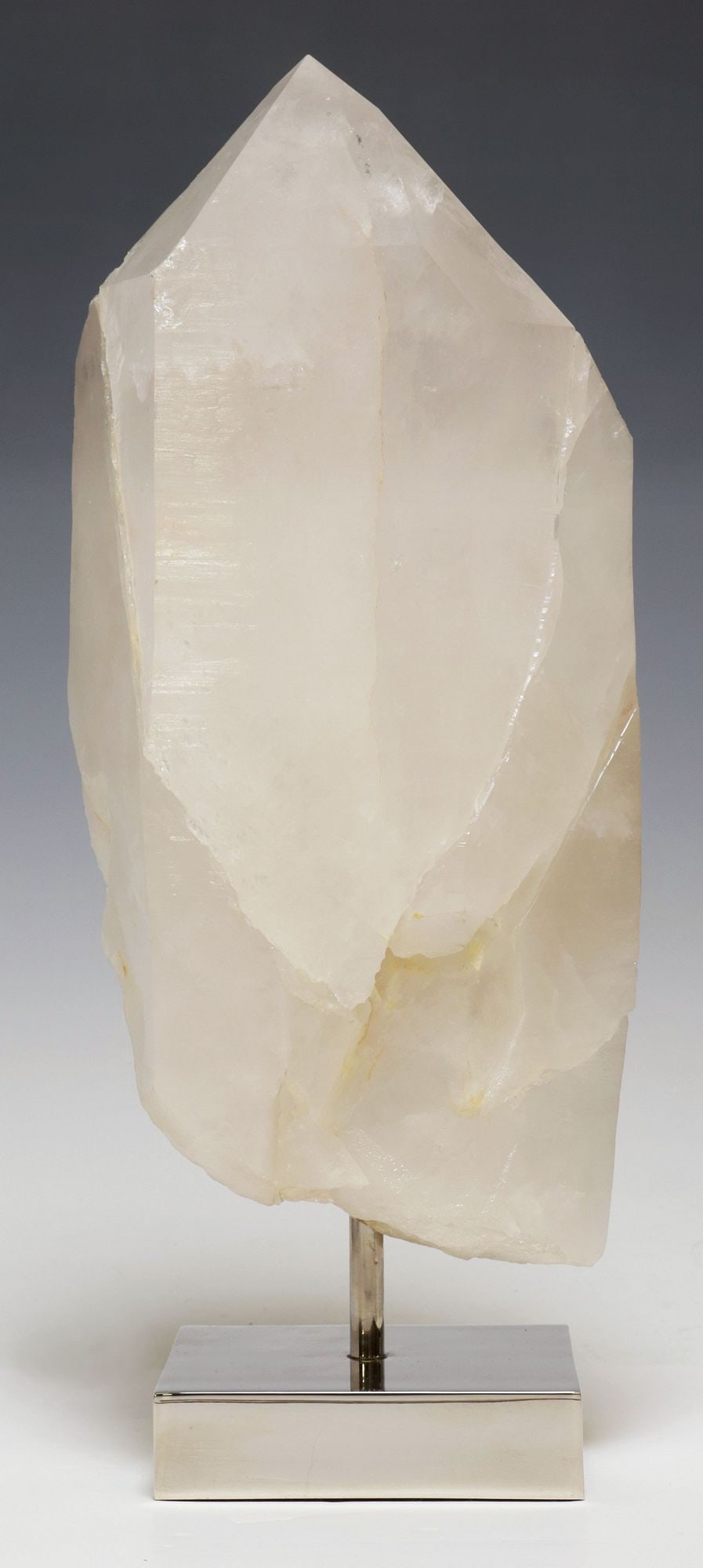 GEOLOGICAL QUARTZ SPECIMEN ON POLISHED NICKEL BASE (1 of 3)