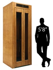 MID-CENTURY MODERN OAK 2-DOOR TELEPHONE BOOTH