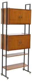 ITALIAN MID-CENTURY MODERN MODULAR TEAK BOOKCASE