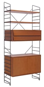 ITALIAN MID-CENTURY MODERN MODULAR TEAK BOOKSHELF