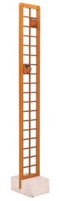 MANNER OF FABRIZIO POLDARETTI FOR LINEA 'FOX HUNT' TEAK & MARBLE GRID COAT STAND