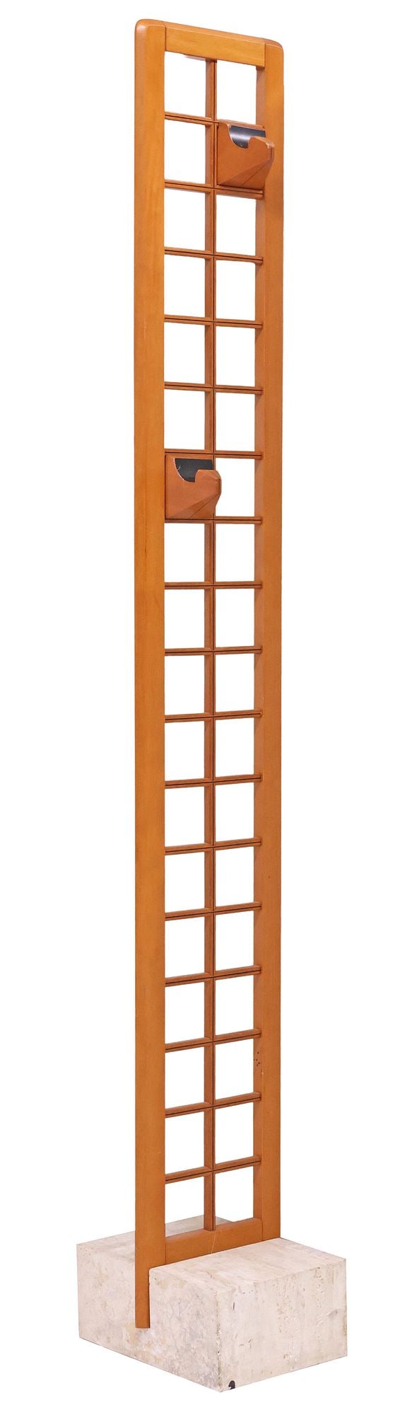 MANNER OF FABRIZIO POLDARETTI FOR LINEA 'FOX HUNT' TEAK & MARBLE GRID COAT STAND (1 of 3)
