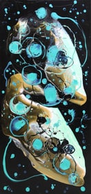 PETRONELLA GREER (B.1945) PAINTING, 'MUTUAL ASCENT,' 48" X 24"