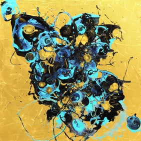 PETRONELLA GREER (B. 1945) PAINTING, 'GILDED WHISPERS'