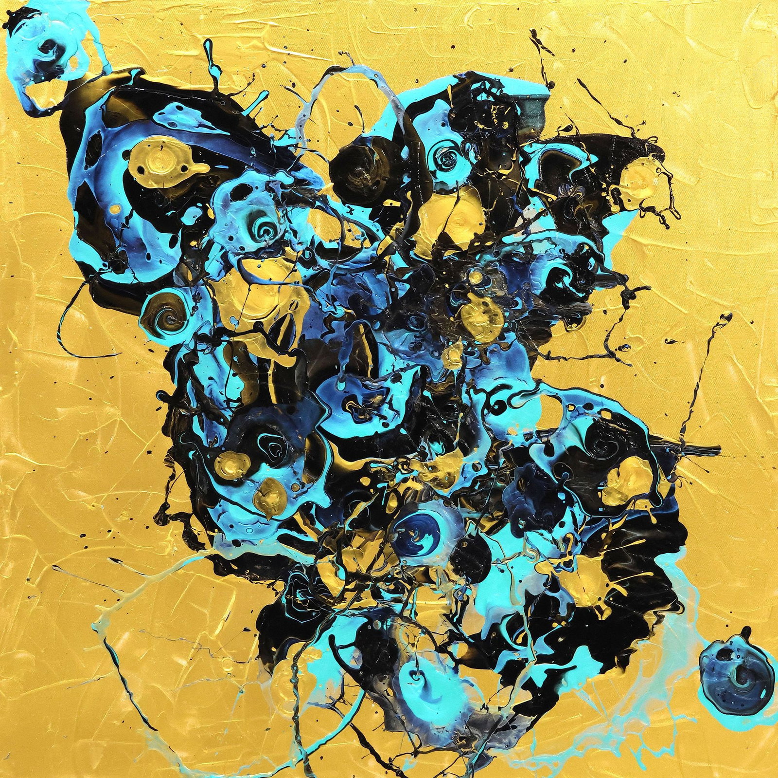 PETRONELLA GREER (B. 1945) PAINTING, 'GILDED WHISPERS': Gallery-wrapped acrylic on canvas painting, "Gilded Whisper," signed verso Petronella Greer (Texas, b.1945), titled on back stretcher, accompanied by certificate of authenticity issued by the artist,