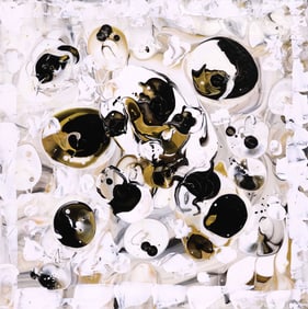 PETRONELLA GREER (B. 1945) PAINTING, 'BLACK/ WHITE DYNAMICS'