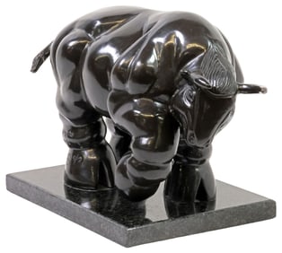 AFTER FERNANDO BOTERO BRONZE SCULPTURE, 'BULL'