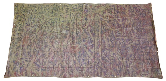 LARGE ABSTRACT PAINTED CANVAS WALL HANGING, 106" X 56"