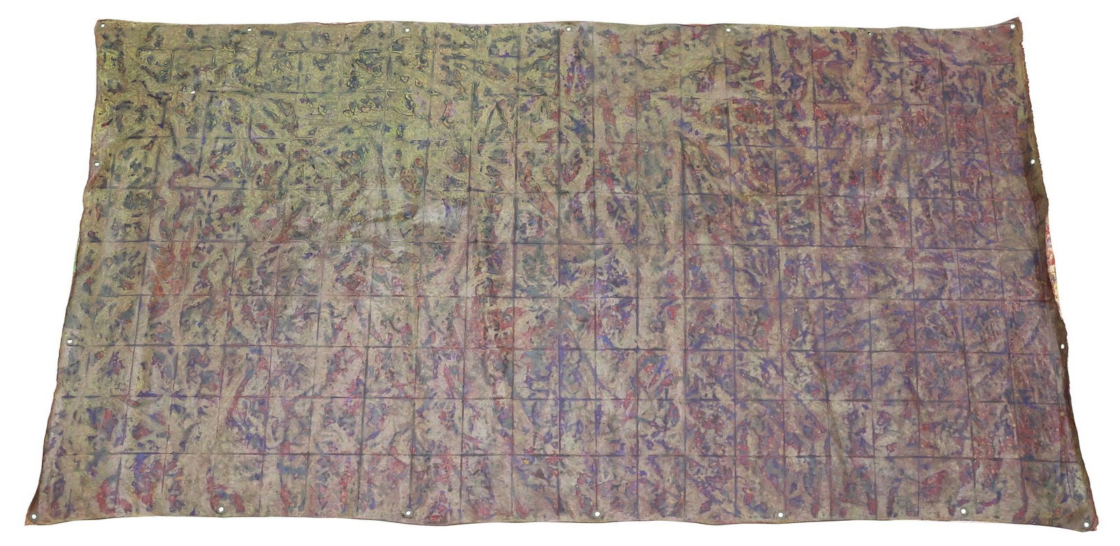 LARGE ABSTRACT PAINTED CANVAS WALL HANGING, 106" X 56" (1 of 2)