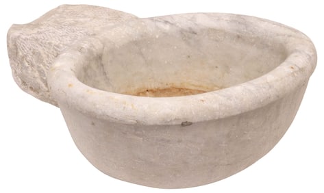 ITALIAN CARVED MARBLE ECCLESIASTICAL FONT / WATER BASIN