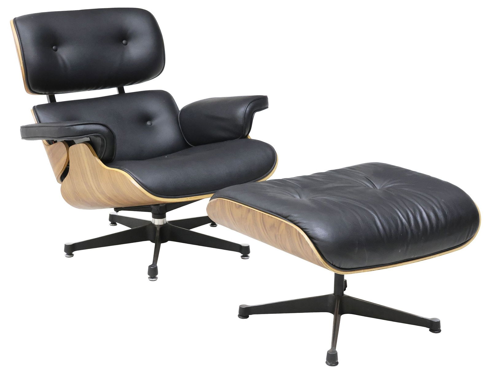 (2) EAMES STYLE LEATHER LOUNGE CHAIR & OTTOMAN (1 of 4)
