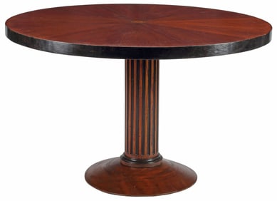 MARQUETRY-INLAID & PARCEL-EBONIZED MAHOGANY CENTER TABLE
