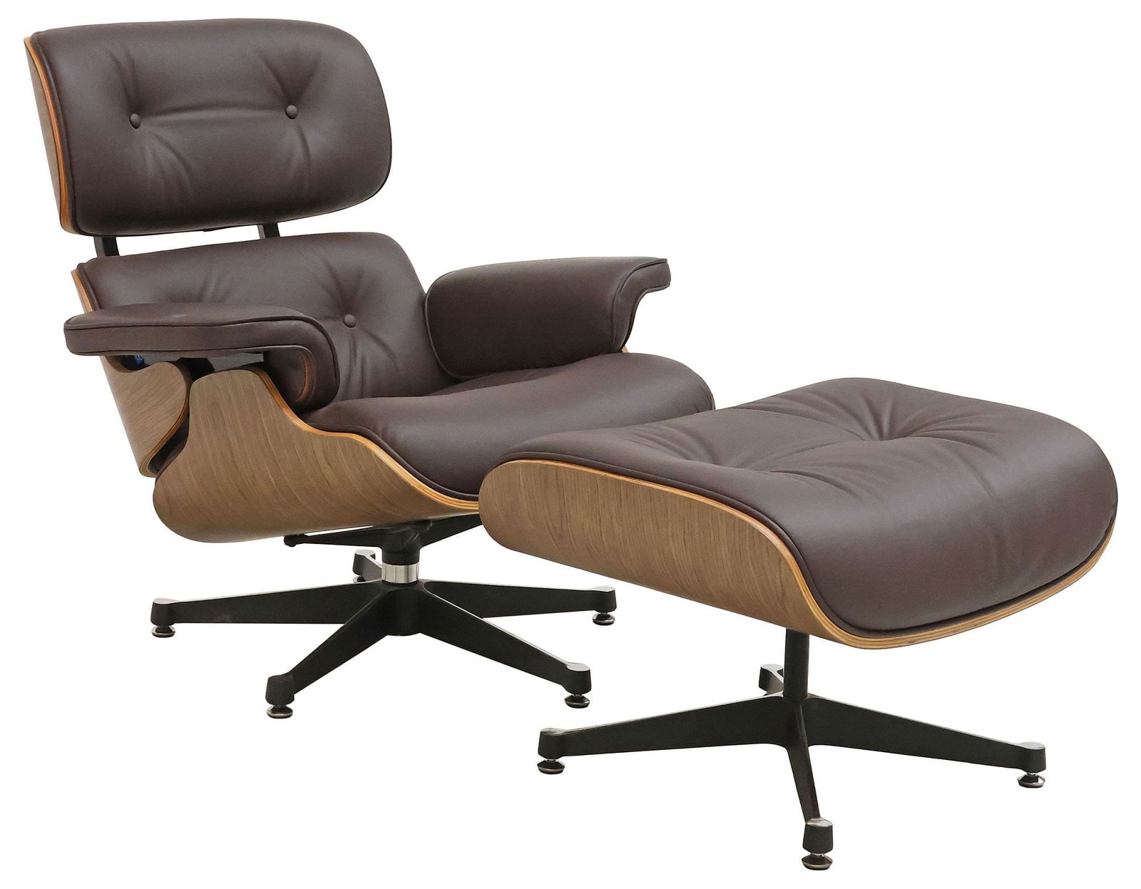 (2) EAMES STYLE LEATHER LOUNGE CHAIR & OTTOMAN (1 of 7)