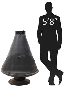 MID-CENTURY MONTGOMERY WARD FREESTANDING IRON CONE FIREPLACE / STOVE