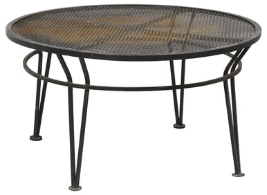 MAURIZIO TEMPESTINI FOR SALTERINI (ATTRIB.) MID-CENTURY 'RADAR' IRON COFFEE TABLE