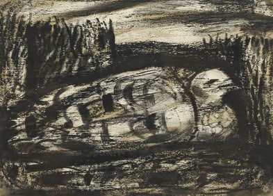 EVERETT SPRUCE (TX, 1908-2002) LITHOGRAPHIC CRAYON DRAWING, 'DOVE'