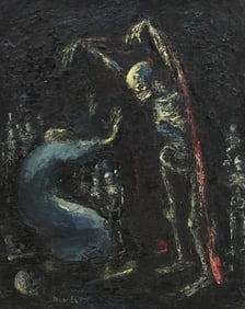 DAN LUTZ (1906-1978) EXPRESSIONIST OIL ON CANVAS PAINTING, 30" X 24"