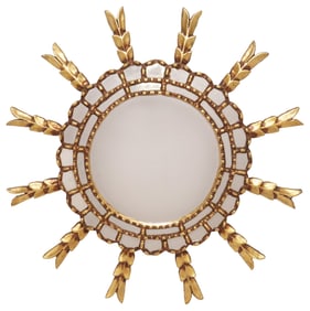 ITALIAN GILTWOOD SUNBURST WALL MIRROR, 21.5"DIAM