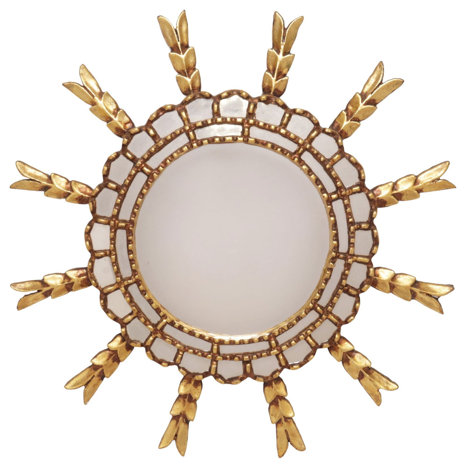 ITALIAN GILTWOOD SUNBURST WALL MIRROR, 21.5"DIAM (1 of 2)