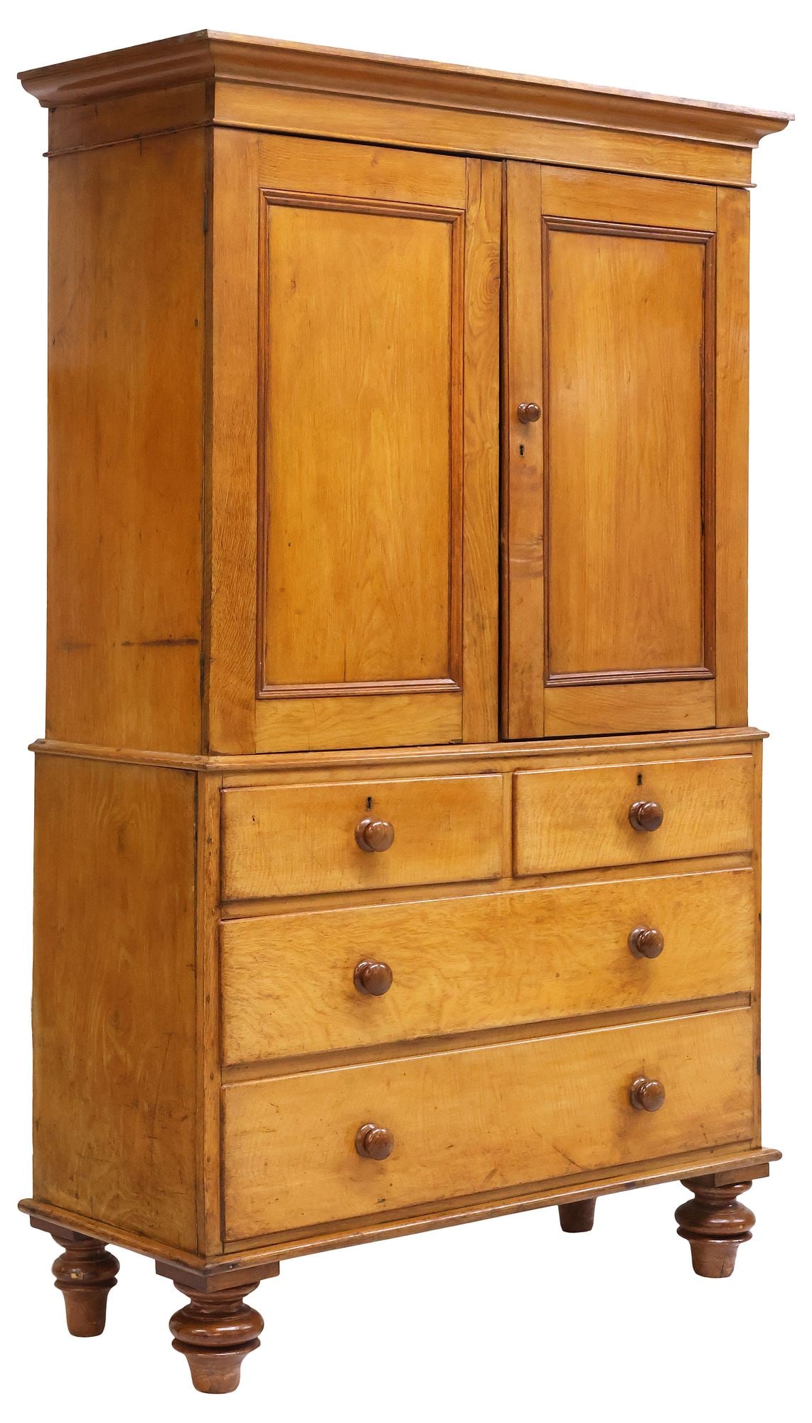 LARGE SCOTTISH LINEN PRESS CABINET, 19TH C. (1 of 5)