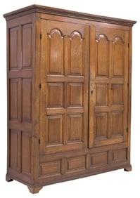 ENGLISH GEORGIAN PERIOD PANELED OAK CABINET / CUPBOARD