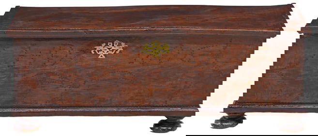 ENGLISH GEORGIAN PERIOD OAK STORAGE CHEST, DATED 1806