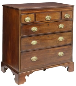 ENGLISH GEORGIAN PERIOD MAHOGANY 6-DRAWER CHEST, 18TH C.