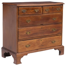 ENGLISH GEORGIAN PERIOD MAHOGANY CHEST OF DRAWERS