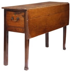 ENGLISH GEORGIAN PERIOD OAK DROP LEAF WORK TABLE