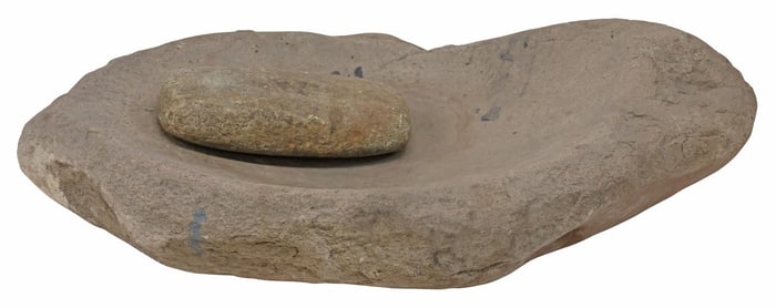 LARGE STONE METATE & MANO, MEXICO