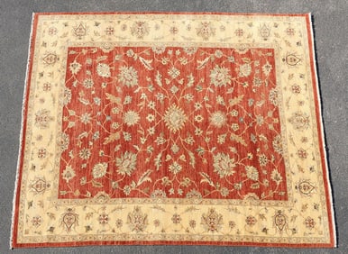 ESTATE HAND-TIED INDIAN WOOL RUG, 11'11" X 8'10.25"