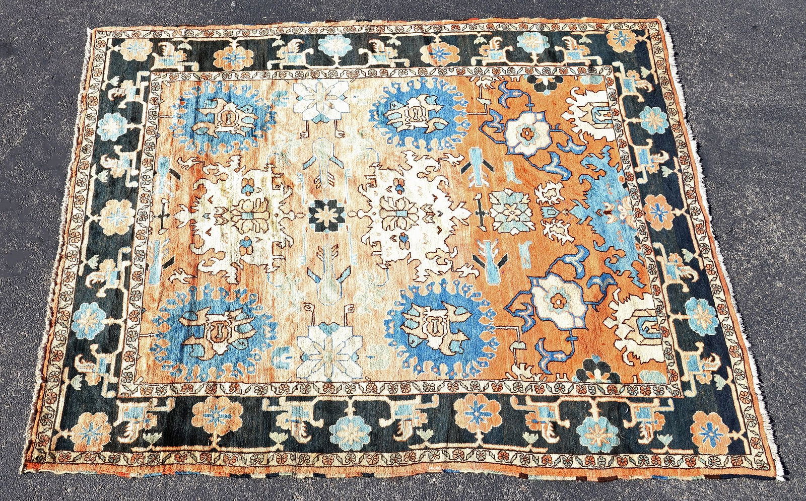 ESTATE HAND-TIED PERSIAN RUG, 9'5.25" X 7'8" (1 of 3)
