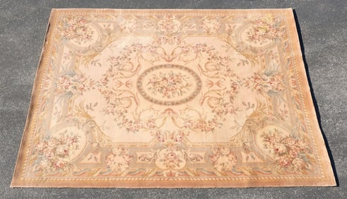 ESTATE AUBUSSON STYLE MACHINE-WOVEN RUG, 10' X 8'4"